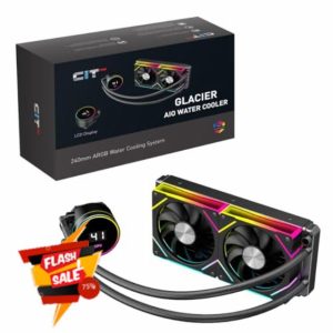 CiT Pro Glacier 240mm Black ARGB CPU Liquid Cooler With 69.4mm Display for Performance Metrics
