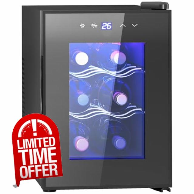 HOMCOM Mini Freestanding Wine Fridge