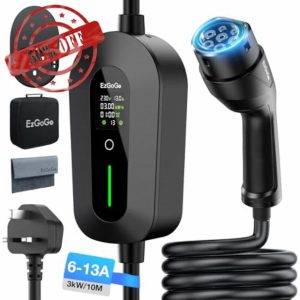 EzGoGo EV Charger Cable Type 2 to 3 Pin Plug 32.81Fr/10M Electric Car Charger 3kW