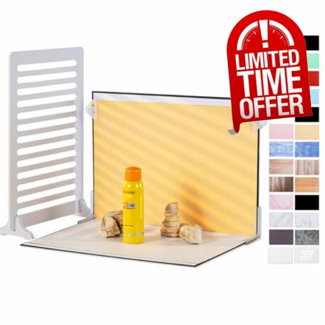 HengMing 12Pcs 22Patterns Small Product Photography Backdrops Kit Photo Background Food Photography Backdrop Board with Carrying Bag and Drawstring Bag(40x30cm)