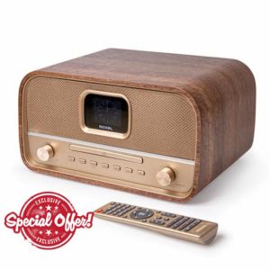 Roxel Amber All-in-One Compact Retro HiFi System with CD Player
