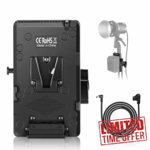 NEEWER V Mount Battery Plate with Super Clamp Mount Pole Holder and D Tap to DC Cable for Continuous Video Lighting Power Supply Only Light MS Series MS60 MS60B MC60C MS150B