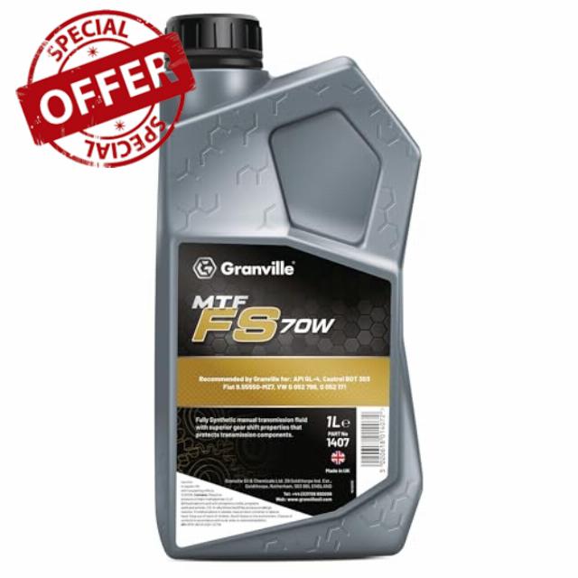 Granville MTF FS 70W Fully Synthetic Manual Transmission Fluid – 1L | High-Performance Gear Lubricant Oil Fluid | API GL-4 – Superior Gear Protection – Fuel Efficient Transmission Fluid