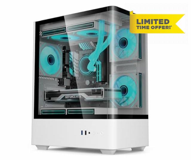 iONZ PC Case M/ATX Mid Tower Gaming with 3 ARGB PWM Fans