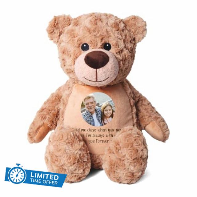 Personalised Photo Comfort Keepsake Bear - Light Brown | Custom Photo & Message | Sympathy Gift