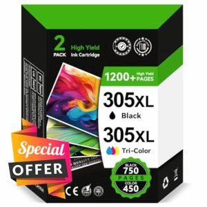IKONK 305XL Ink Cartridges Black and Colour Replacement for HP 305 Ink Cartridges Original