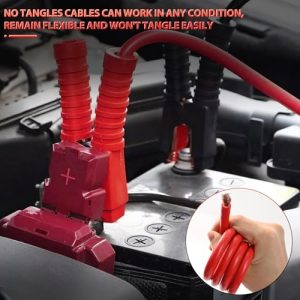 5M 500AMP 6AWG Heavy Duty Battery Jump Leads Battery Starter with Zipper Carry Case Working Gloves Wire Brush for Car Van Truck (5M 500AMP 6AWG)