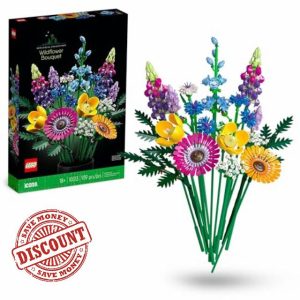 LEGO Botanicals Wildflower Bouquet Set - Artificial Flowers with Poppies and Lavender - Crafts kit for Adults - Home Décor - Gifts for Valentine's Day for Her & Him - Botanical Collection - 10313