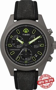 Timex Men's Expedition North 43 mm Watch - Black Synthetic Rubber Two- Piece Black Dial Titanium Case TW2V963
