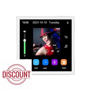 yasoe 4 Inch Andriod 10 Eshare WiFi Bluetooth Touch Home Theater Cinema Digital Stereo Audio Music Wall Amplifier White