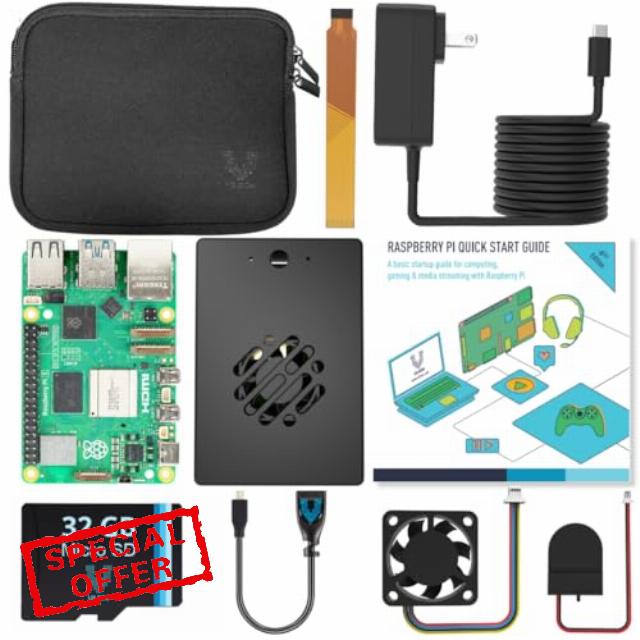 Vilros Raspberry Pi 5 (8GB) Starter Kit with Passive Aluminum + Active Cooling Box