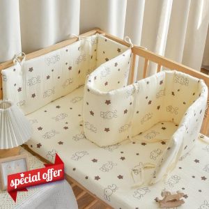 ENAZKLADB Cot Bumper Breathable Crib Bumper Baby Cot Liners Cot Bumpers For Cot Bed Padded Cot Bumper Cotbed Bumper For One Side Baby Cot Bumpers Crib Rail Cover Baby Crib Bumpe