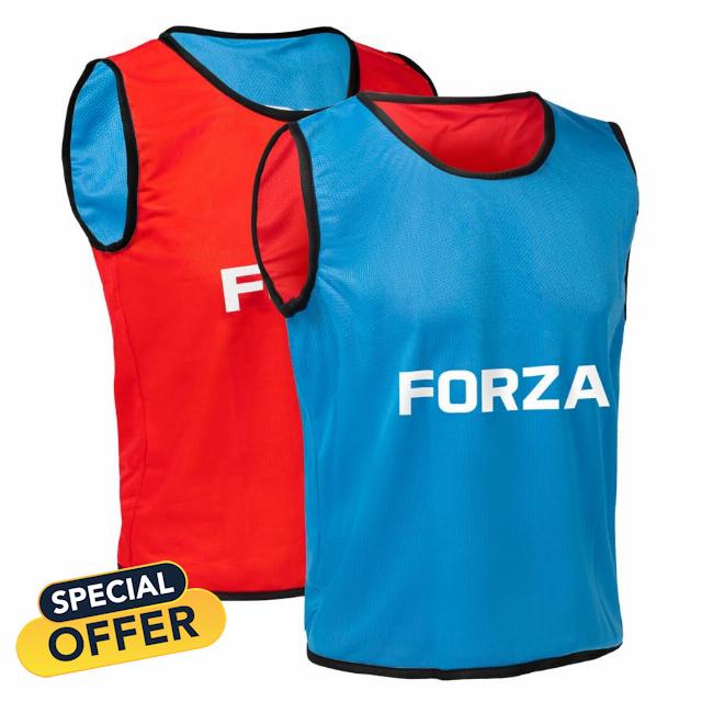 FORZA Premium Reversible Training Bibs (Pack of 5) – Lightweight Polyester Sports Vests - Kids and Adult Sizes
