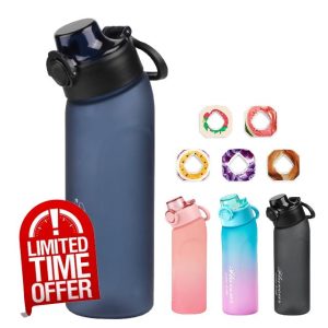 Wunihado 5 Flavour Pods Air Water Bottle 720 ml with BPA Free Tritan material 0 sugar to change flavour Vegan friendly for outdoor sports (Blue)