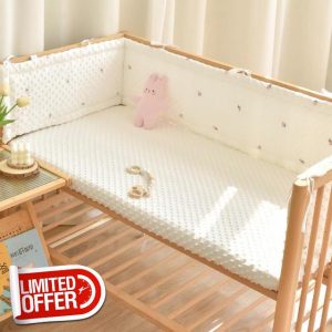 ENAZKLADB Cot Bumper Breathable Crib Bumper Baby Cot Liners Cot Bumpers For Cot Bed Padded Cot Bumper Cotbed Bumper For One Side Baby Cot Bumpers Crib Rail Cover Baby Crib Bumpe