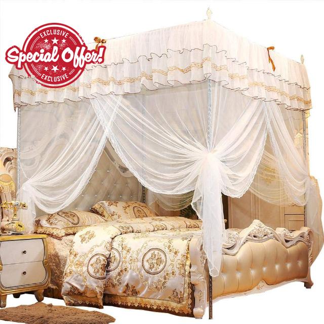 Raguso princess bed canopy bed curtain canopy queen princess style for girl(180 * 200 * 200)