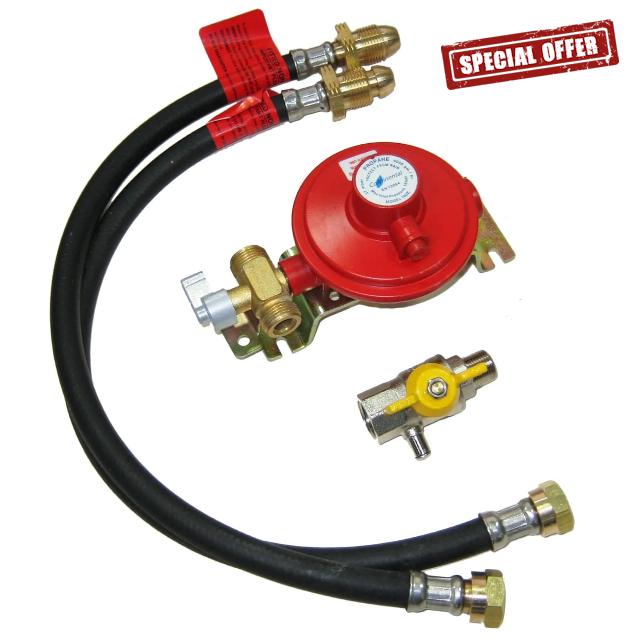 Catering Parts UK 2 CYLINDER CHANGE OVER KIT PROPANE LP LPG GAS BOTTLES 1/2" OUTLET REGULATOR MANUAL SWITCH