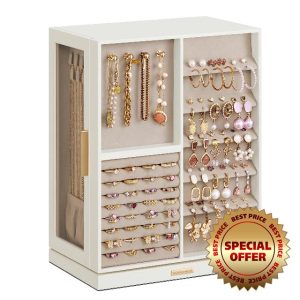 SONGMICS Jewellery Box 360° Rotating