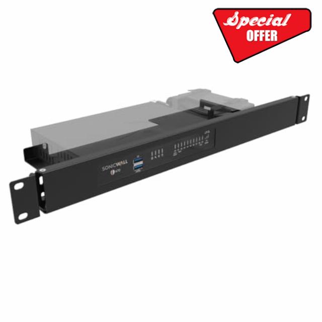 JINGCHENGMEI Mini Rack Mount Kit for SonicWall Firewall TZ270 TZ370 TZ470 1U Hinged Rack Shelf in 19-inch Rack (RM-SON470)