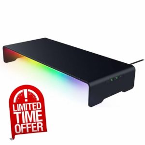 Razer Monitor Stand Chroma - Aluminium monitor stand with 4-way USB-C hub with Chroma RGB (50cm x 21cm x 7.85cm