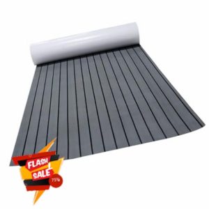 BESPORTBLE EVA Non Slip Cushion Floor Safety Mat for Yacht Deck Durable 240x90cm Ground Pad Dark Grey with Black Lines Ideal for Boat Flooring and Decking Solutions