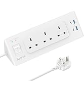 Recessed Power Socket with USB C, ANVODE Hidden Desk Power Sockets with 2 USB A, 2 USB-C Ports, 2...