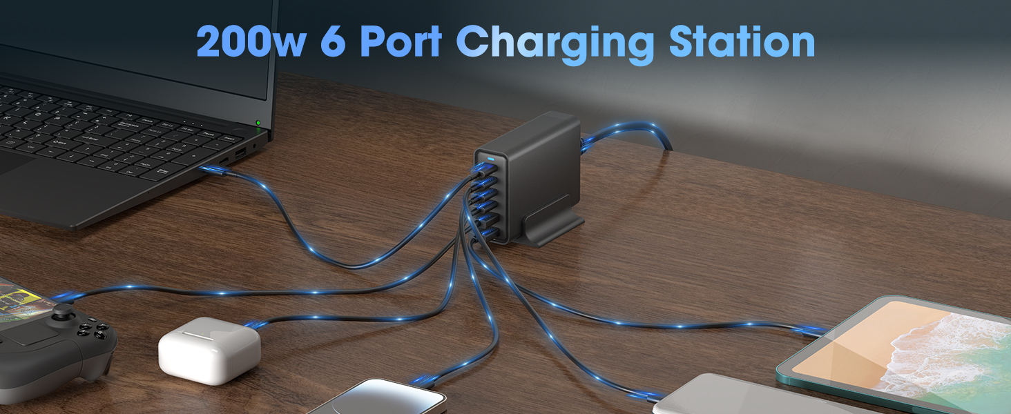 6-Port GaN Charging Stationn