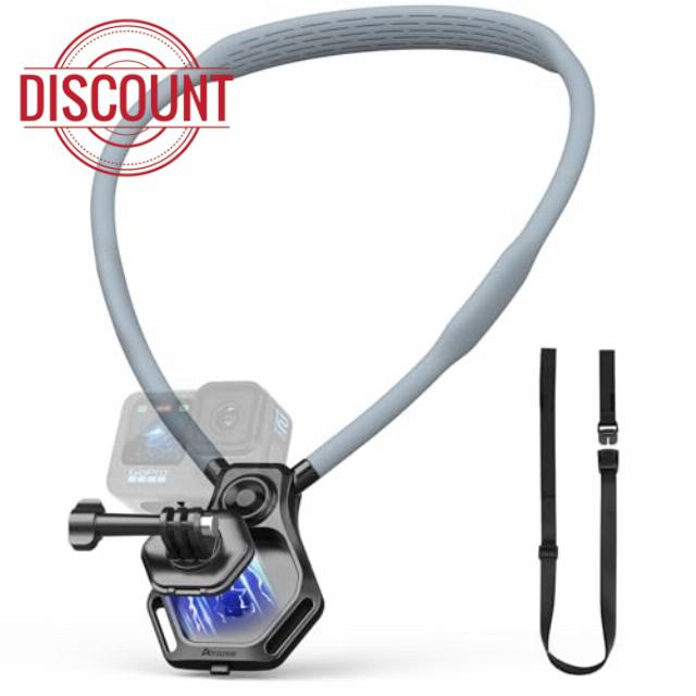 AMAZEAR Magnetic Neck Holder for Action Camera Accessory Comfortable Hands-Free Chest Mount First-Person POV VLOG