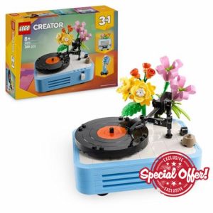 LEGO Creator 3in1 Record Player with Flowers Building Toy - Rebuilds Into a Radio Model or Microphone - Music Toys for 8+ Year Old Girls & Boys - Creative Gift Idea - 31172
