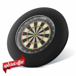 Dart Board Surround Ring With Built in LED Dart Board Lighting System | Impenetrable Black Foam Wall Protector to Fit All Dart Boards | Darts Accessory by Wild Dog™ | UK Brand