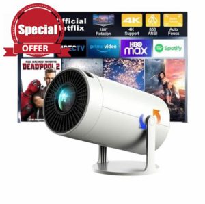 Savvies Projector 1080P Ultra FHD – 12000 Lumens 4K Mini Projector for Home Theater