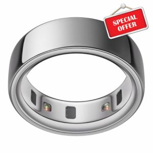 OURA Ring 4 - Silver - Size 8 - Smart Ring | Size First Ring 4 Sizing Kit | Sleep Tracking Wearable - Heart Rate - Fitness Tracker - Up to 8 Days Battery Life