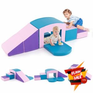 COSTWAY 6 Piece Kids Climb and Crawl Foam Play Set