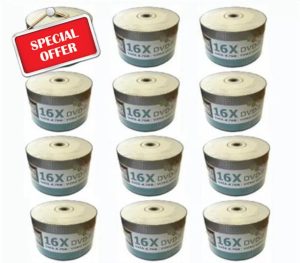 Ritek/Arita DVD-R 16x Discs Data 4.7GB Video 120 Mins White Full Face Inkjet Printable 600 - Full Box