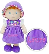 Lullaberry Personalized Soft Dolly Emilia - Stuffed Soft Baby Doll for Birth and Up with Custom N...