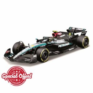 Bburago F1 Formula 1 MERCEDES AMG W15 (2024) WITH HELMET- HAMILTON - 1:43 Scale - Incredibly Detailed Die-Cast Replica Collectible Race Car Model