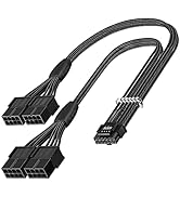 Fasgear PCI-e 5.0 12VHPWR Extension Cable,30cm 16(12+4) Pin Male to PCIE 5.0 2x8(6+2) Pin Female ...
