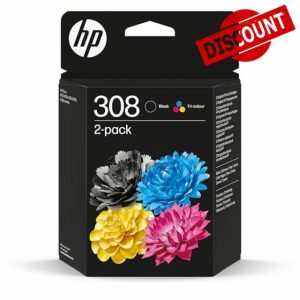HP 308 black & Colour Ink Cartridge Combo Pack For HP Envy 6122e 6532e 6520e 6132e 6530e 6120e 6110e 6558e 6110e 6130e All-in-One Printers