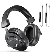 FIFINE Wireless Bluetooth Headphones, Over-Ear Noise Canceling Headphones with Soft Earmuffs, Up ...