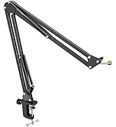 FIFINE Microphone Arm Stand, Boom Arm Stand with Desk Mount Clamp, Screw Adapter, Cable Managemen...