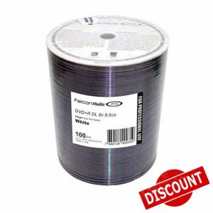 Falcon DVD Double Layer DVD+R DL 8.5GB 240 Min 8x White Inkjet Full Face Printable 0998 - 100 Pack