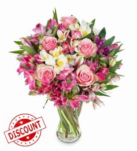 Peruvian Lily & Rose - Fresh Flowers - Birthday
