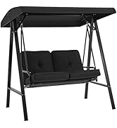 U-MAX 3 Seater Garden Swing Chair, Outdoor Hammock Bench with Adjustable Canopy Thick Padded,with...