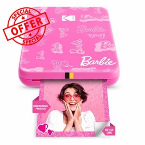 KODAK Barbie x Step Slim Wireless Instant Portable Photo Mobile Printer – Full Color Prints in Zink 2x3” Sticky-Backed Photos from iOS & Android Devices via Bluetooth in the App – Signature Style
