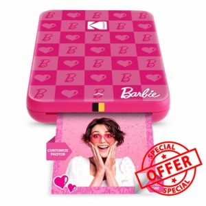 KODAK Barbie x Step Slim Wireless Instant Portable Photo Mobile Printer – Full Color Prints in Zink 2x3” Sticky-Backed Photos from iOS & Android Devices via Bluetooth in the App – Iconic Style