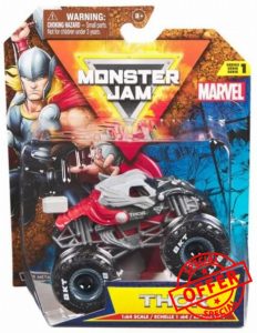 Monster Jam 2024 Marvel 1:64 Scale Diecast Series 1 Monster Truck with Flag: Tho