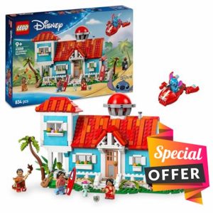 LEGO | Disney Lilo and Stitch Beach House Building Toy Set with 6 Rooms