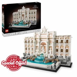 LEGO Architecture Trevi Fountain - Baroque Monument Model Kit with Palazzo Poli Facade & Minifigure Sculptures - Home or Office Decor DIY Set for Adults - Gift for History-Loving Men & Women - 21062