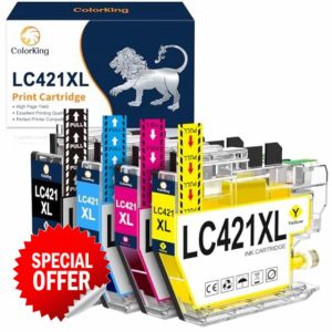 ColorKing LC421XL Ink Cartridges Compatible for Brother LC421 LC421XL for Brother MFCJ1010DW DCP J1050DW MFC J1010DW DCP J1140DW DCP-J1050DW DCP-J1140DW MFC-J1010DW DCP-J1800DW LC421 Black