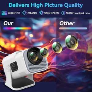 1080P Full HD Portable Mini Projector with Android 11.0 and 180° Rotatable